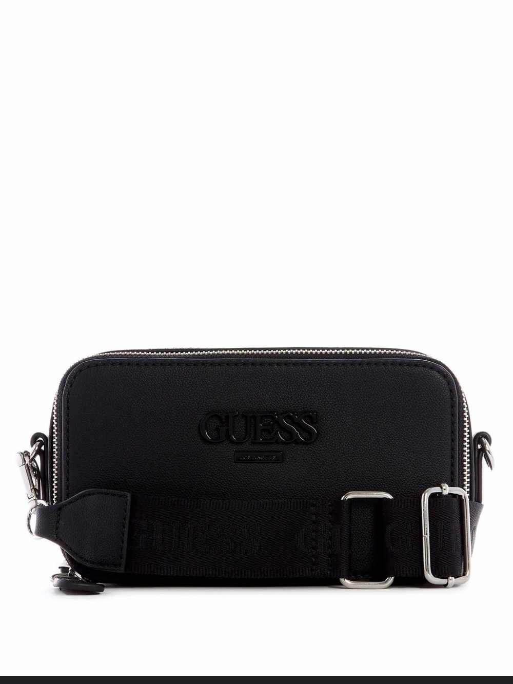 Guess Black Lewistown Double Zip Crossbody Bag (110)